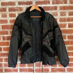 Vintage Leather Bomber Jacket